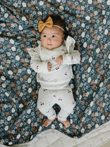 Cherry Ruffle French Terry Set - HoneyBug 