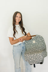 Dark Green Daisy Bamboo Multi-Use Cover - HoneyBug 