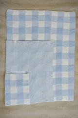 Light Blue Plaid Plush Blanket - HoneyBug 