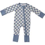 Blue Checkered Bamboo Zipper