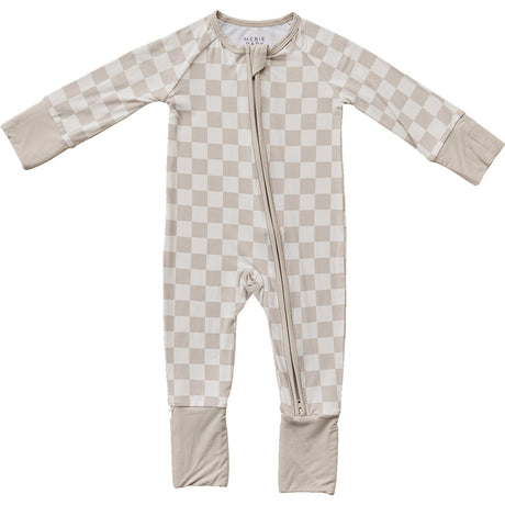 Taupe Checkered Bamboo Zipper - HoneyBug 