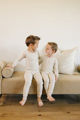 Taupe Stripe Ribbed Bamboo Cozy Set - HoneyBug 