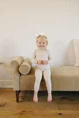 Taupe Stripe Ribbed Bamboo Cozy Set - HoneyBug 