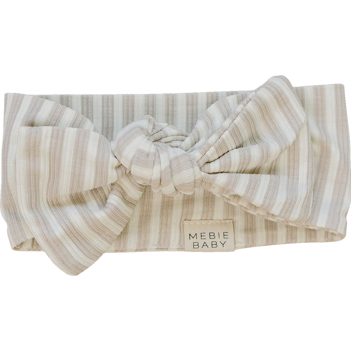 Taupe Stripe Ribbed Bamboo Head Wrap - HoneyBug 