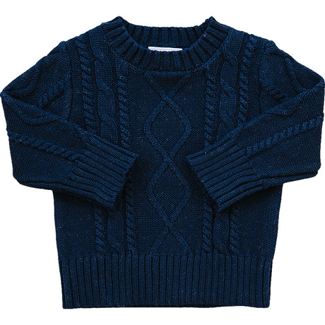 Navy Cable Knit Sweater - HoneyBug 