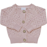 Pink Pointelle Button Down Cardigan - HoneyBug 