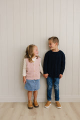 Pink Knit Button Down Vest - HoneyBug 