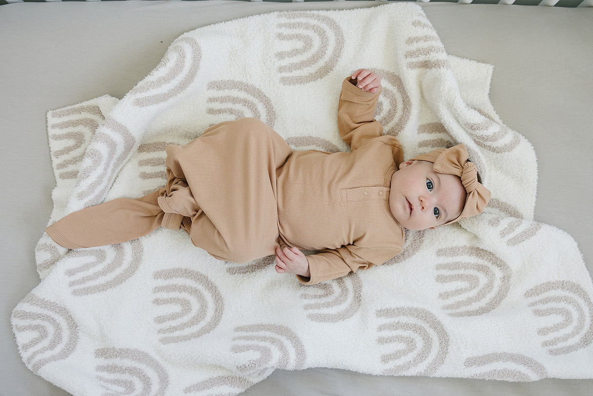 Latte Ribbed Bamboo Knot Gown