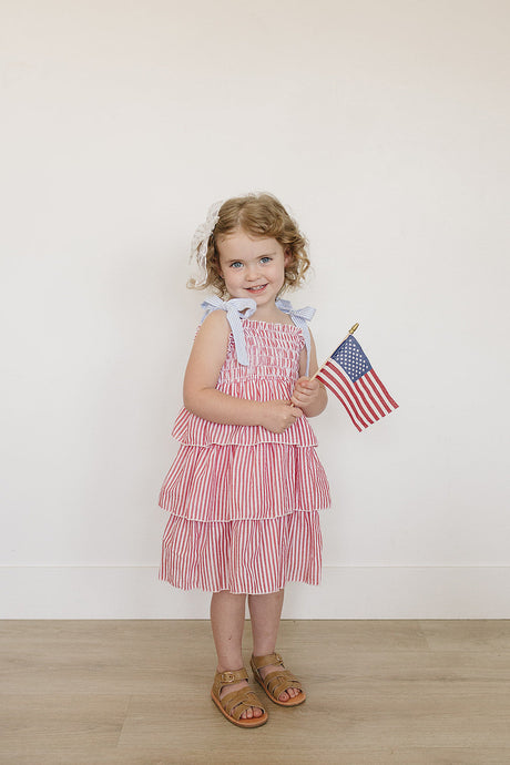 Stripe Ruffle Dress - HoneyBug 
