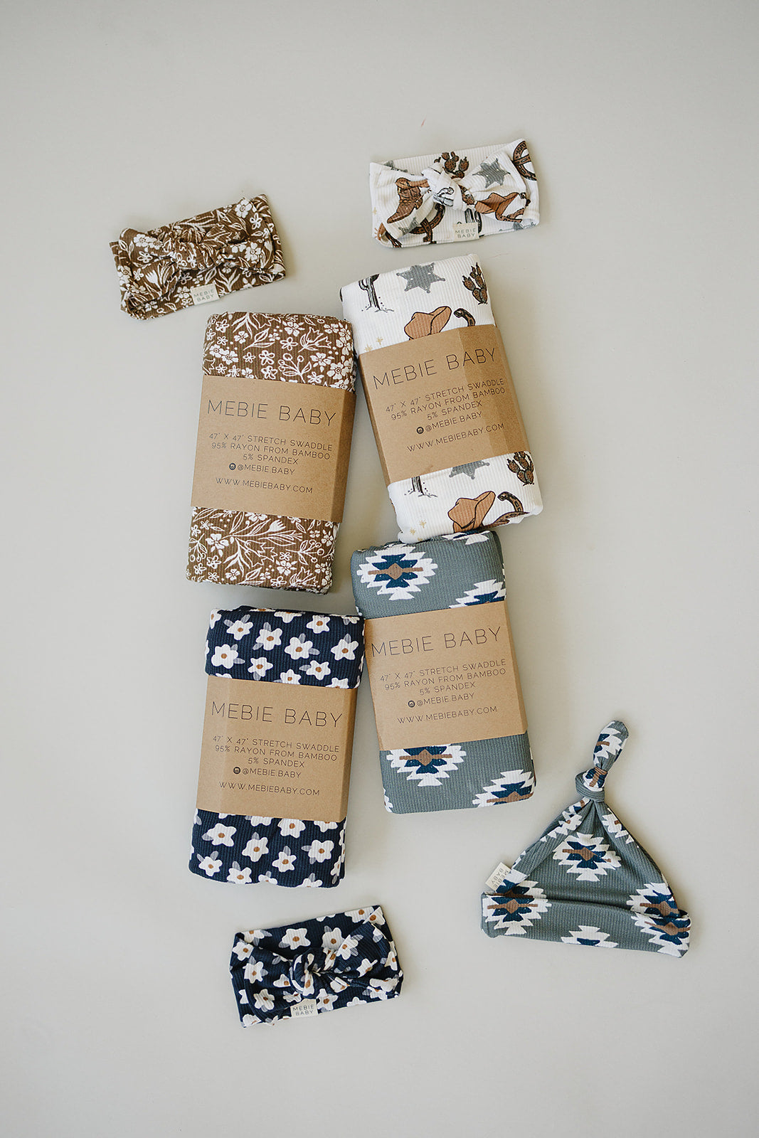 Navy Daisy Ribbed Bamboo Head Wrap - HoneyBug 