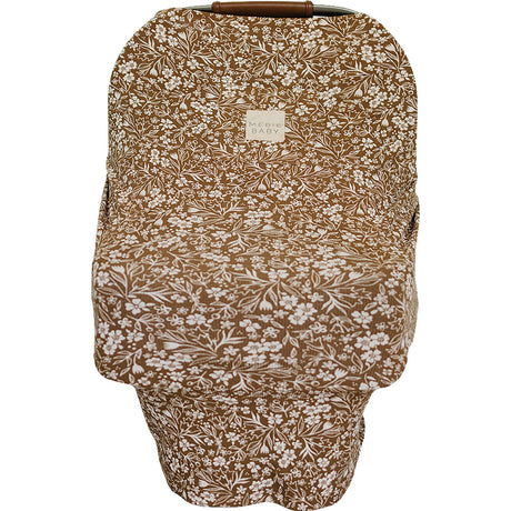 Brown Floral Ribbed Bamboo Multi-Use Cover - HoneyBug 