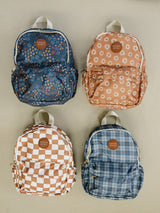 Navy Plaid Mini Backpack - HoneyBug 