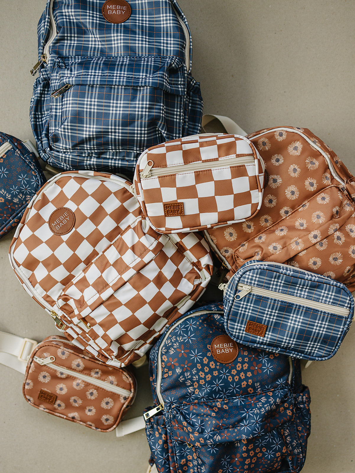 Navy Plaid Mini Backpack - HoneyBug 