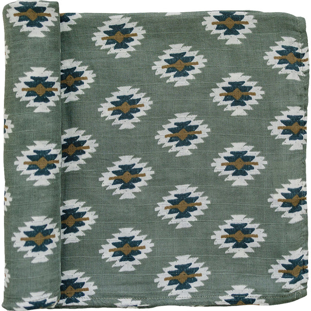 Southwest Aztec Muslin Swaddle Blanket - HoneyBug 