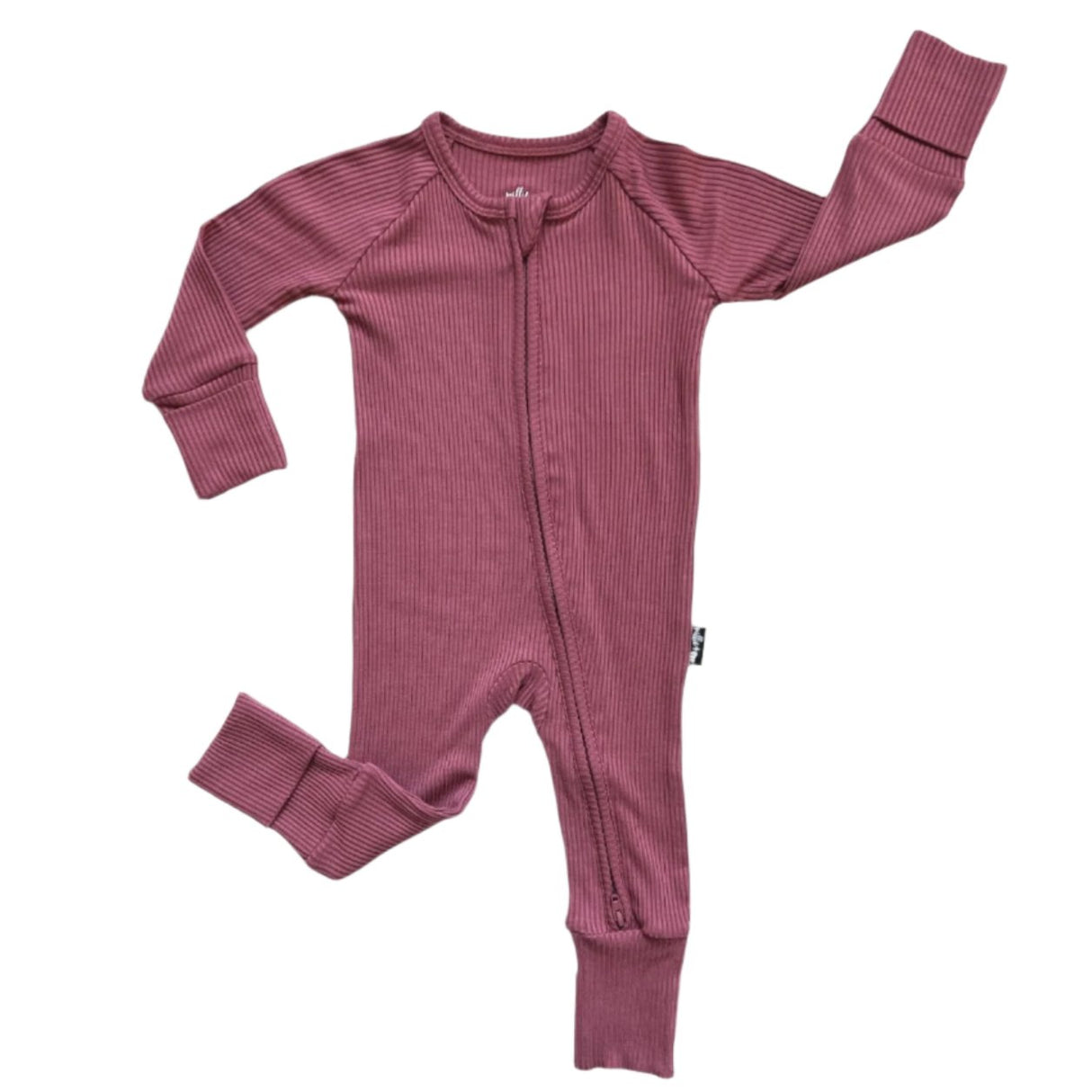 Zip Romper - Mauve Ribbed