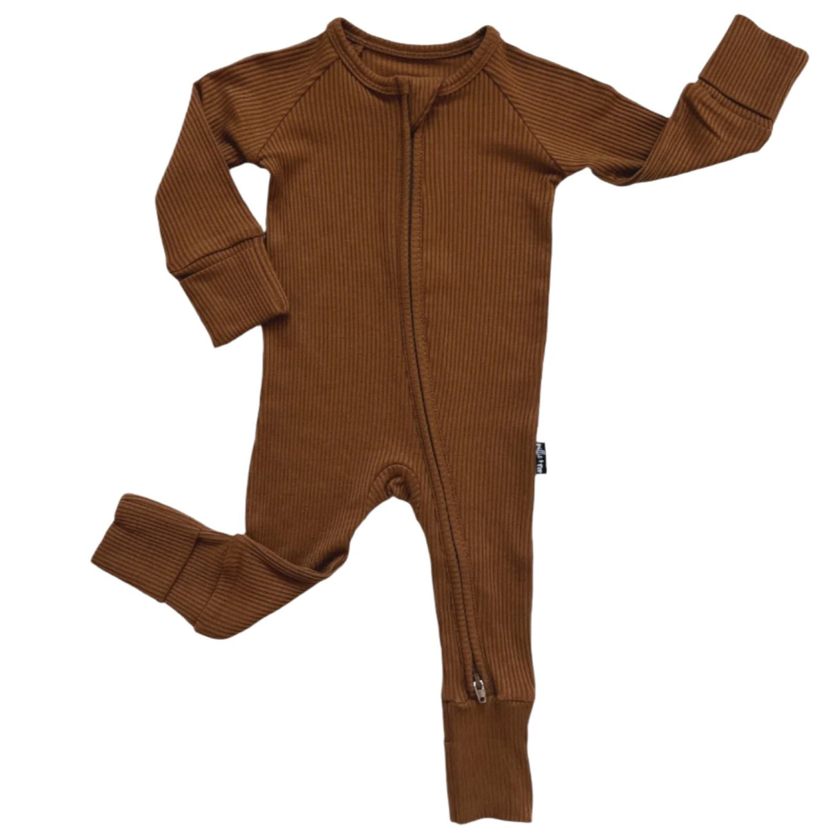 Zip Romper - Bark Ribbed