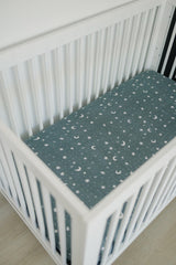 Night Sky Muslin Crib Sheet - HoneyBug 