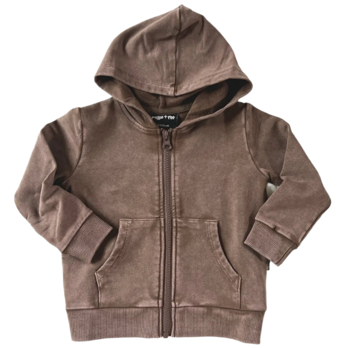 ZIP HOODIE- Bark Snow Wash