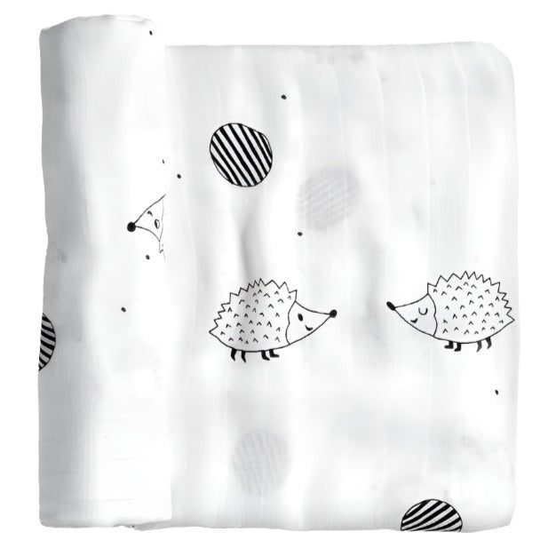 Hedgehog & Acorns Bamboo Swaddle - HoneyBug 