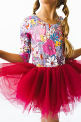 Mauve What's Up Buttercup 3/4 Tutu Leotard