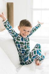 Long Sleeve Pajama Set - Garbage Trucks - HoneyBug 