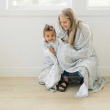 Animal Alphabet + Grey Crayon Oh So Soft Muslin Super Snuggle Blanket - HoneyBug 