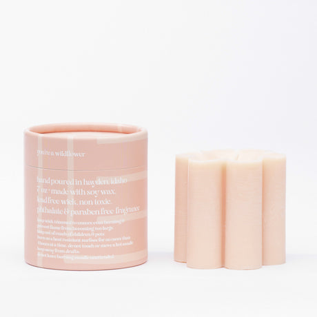 Pink Daisy Pillar Candle - HoneyBug 