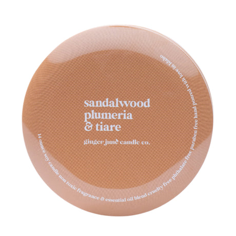 Ochre Tin: Sandalwood + Plumeria + Tiare - 14 oz Candle - HoneyBug 