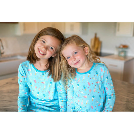 Aqua Popsicles Long Sleeve Pajama Set (2T-12Y) - HoneyBug 