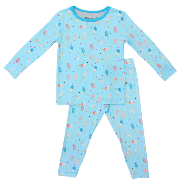 Aqua Popsicles Long Sleeve Pajama Set (2T-12Y) - HoneyBug 