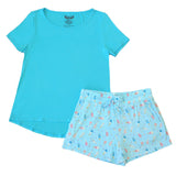 Aqua Popsicles Women's Short Sleeve & Shorts Pajama Set - HoneyBug 