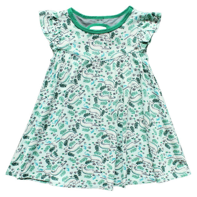 Aquamarine Narwhals Twirling Dress (2T-6Y) - HoneyBug 