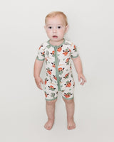 Bamboo Shorty Romper | Smiley Cowboy - HoneyBug 