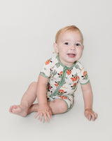 Bamboo Shorty Romper | Smiley Cowboy - HoneyBug 