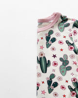 Bamboo Two Piece Shorts Set | Cactus Flowers - HoneyBug 