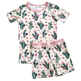 Bamboo Two Piece Shorts Set | Cactus Flowers - HoneyBug 