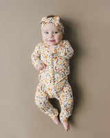 Bamboo Zip Romper | Fall Flowers - HoneyBug 