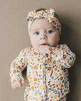 Bamboo Zip Romper | Fall Flowers - HoneyBug 