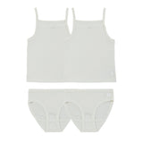 Bamboo Cotton White, Girl  (2 Sets) - HoneyBug 