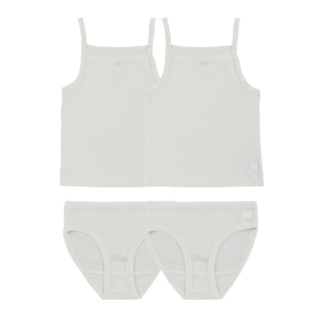 Bamboo Cotton White, Girl  (2 Sets) - HoneyBug 