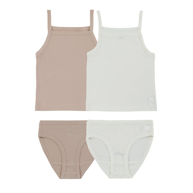 Bamboo Cotton Mauve + White  (2 Sets) - HoneyBug 