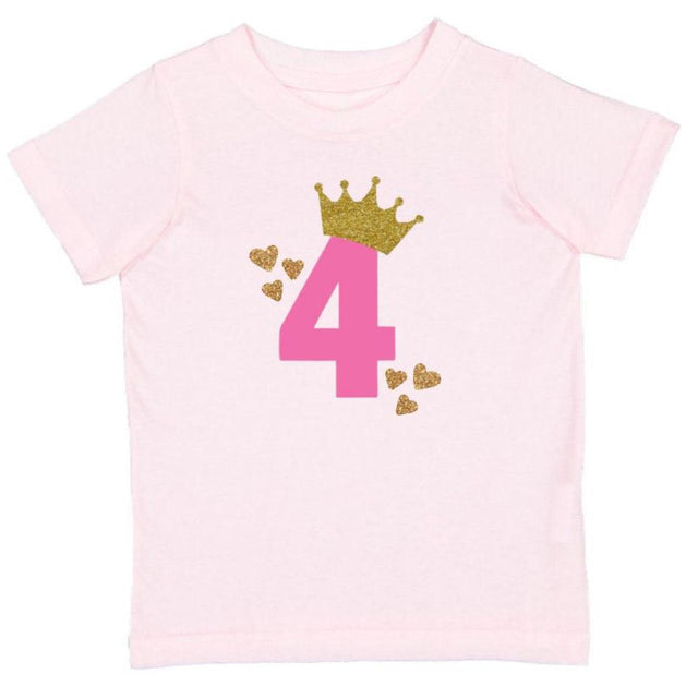 4th Birthday Girl Princess Short Sleeve T-Shirt - Ballet - HoneyBug 