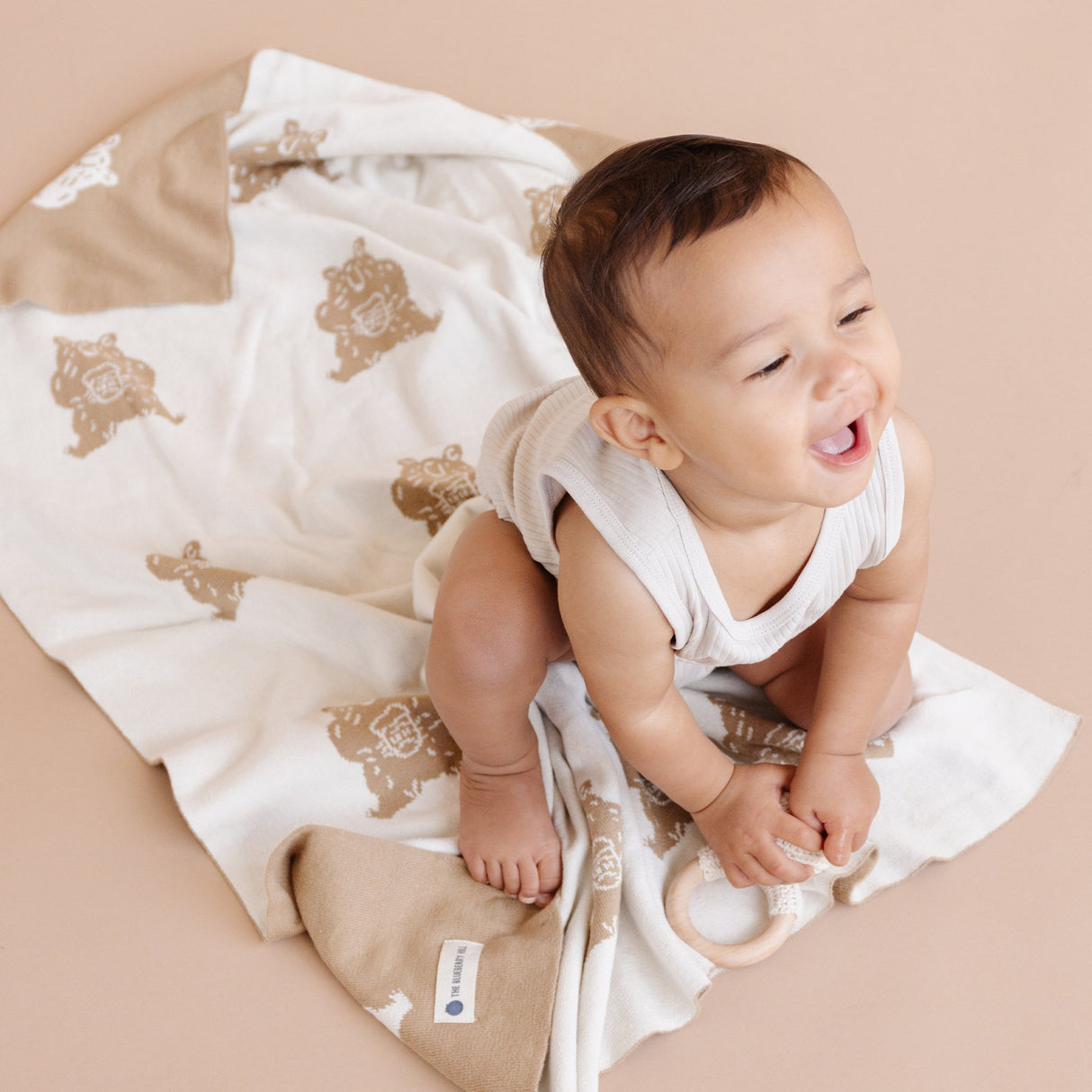 Organic Cotton Blanket - Honey Bear - HoneyBug 