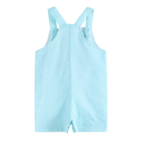 Blue Bow Tie Bunny Applique Shortalls
