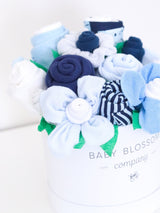 Blue Hatbox Bouquet - Deluxe