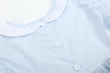 Blue Ruffled Crosses Smocked Dress