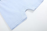 Blue Seersucker Helicopter Smocked Shortalls