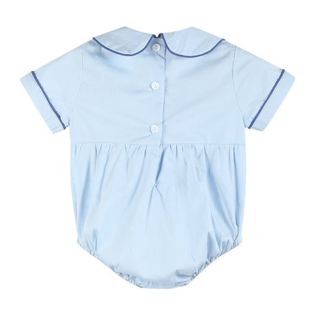 Blue Whale Smocked Collared Bubble Romper