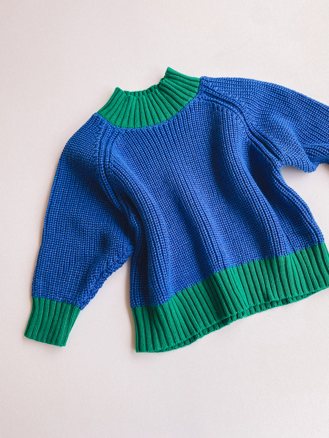 Colorblock Sweater - Blue/Green