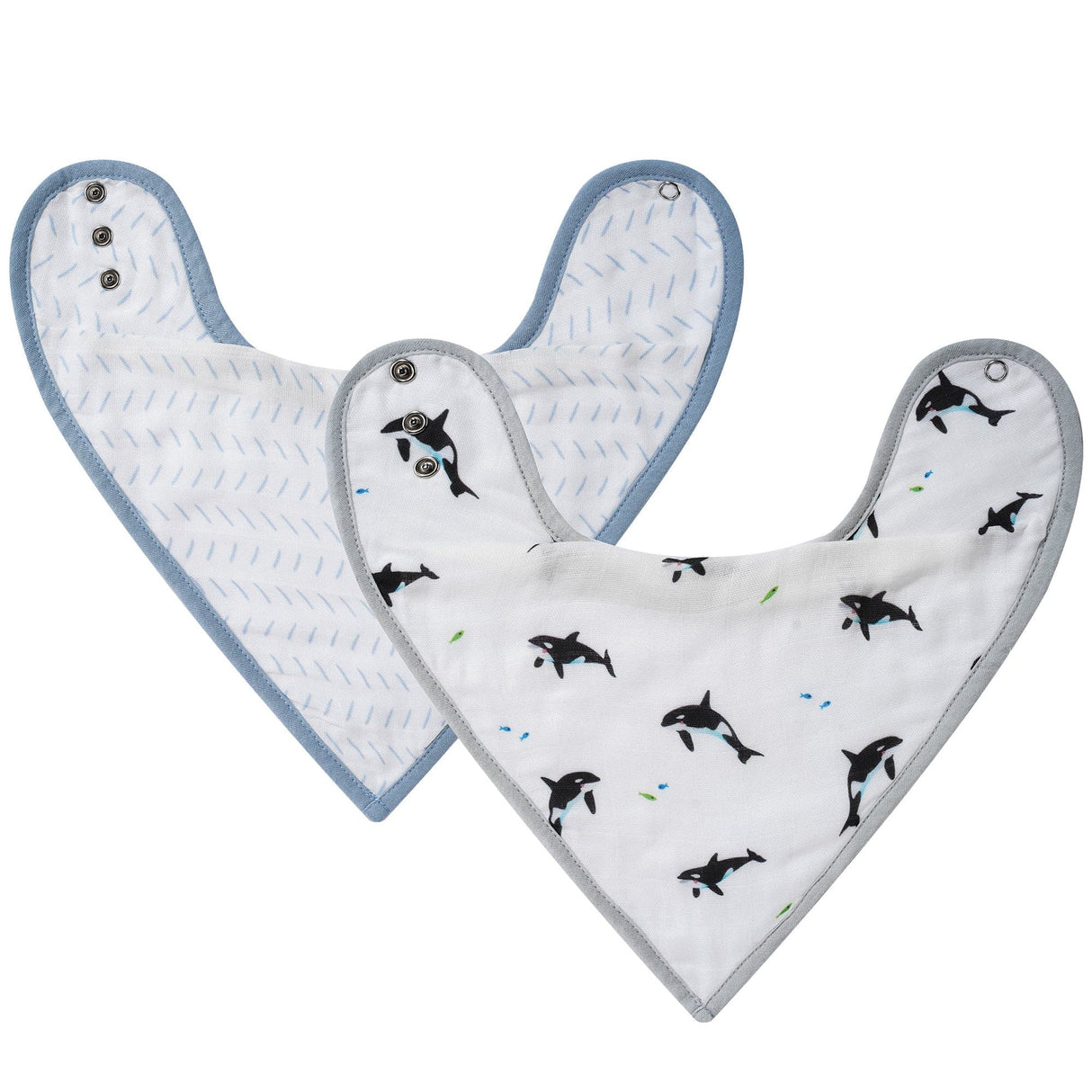 Orca & Blue Dash Bib Set - HoneyBug 